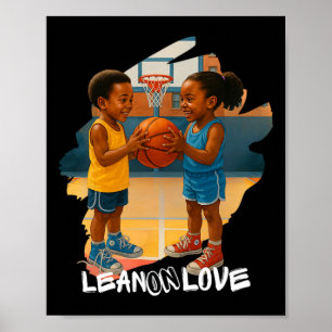 Afroamerikansk pojke och flicka lekfull Sketll Poster