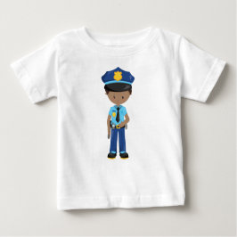 Afroamerikansk pojke, polis, polisman t shirt