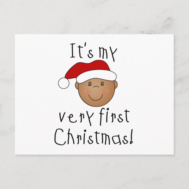 Afroamerikansk pojkes första jul helg vykort (Framsida)