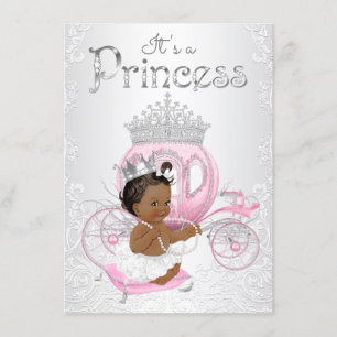 Afroamerikansk prinsessa baby shower inbjudningar