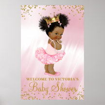 Afroamerikansk prinsessa baby shower välkomstskylt