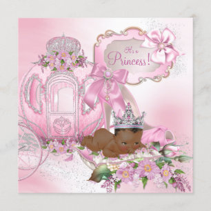 Afroamerikansk prinsessas baby shower inbjudningar