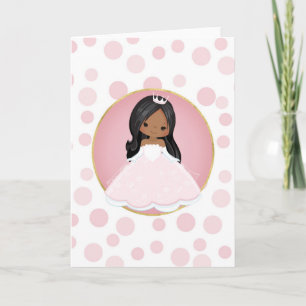 Afroamerikansk Rosa Prinsessa Kort