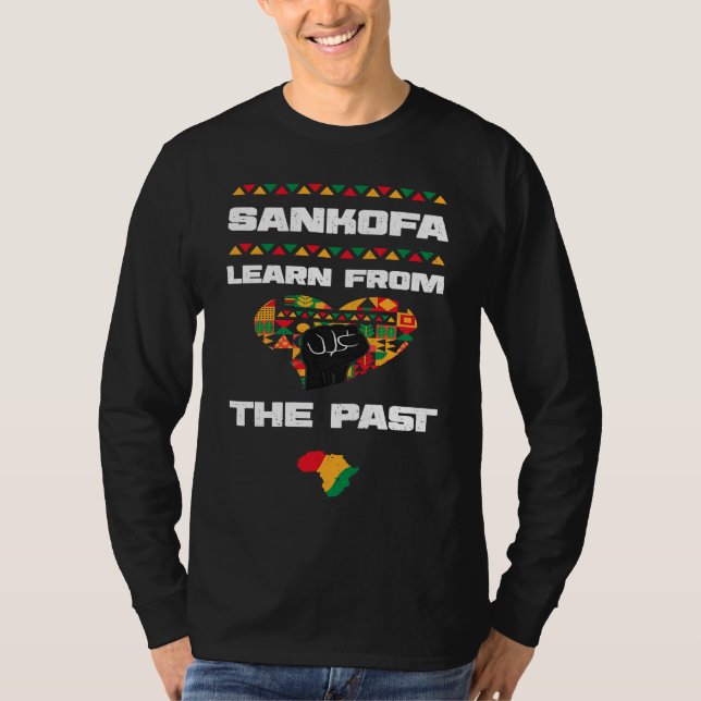Afroamerikansk Sankofa Lär av svart historia T Shirt (Framsida)