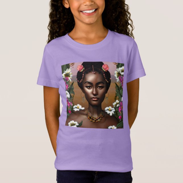 Afroamerikansk skönhet AI-konst T Shirt (Framsida)