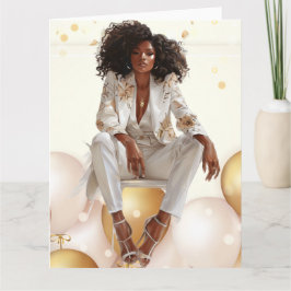 Afroamerikansk Svart Drottning Melanin Sista Butik Kort