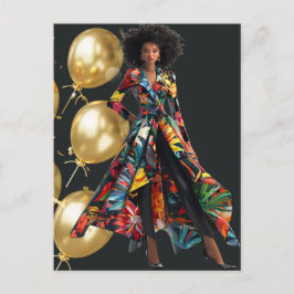 Afroamerikansk svart drottning Melanin Sista Butik Vykort