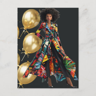 Afroamerikansk Svart Drottning Melanin Sista Butik Vykort