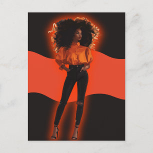 Afroamerikansk Svart Drottning Melanin Sista Butik Vykort