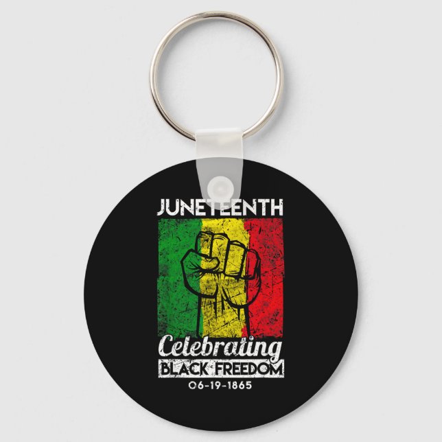 Afroamerikansk svart historiemånad juneteenth nyckelring (Framsida)