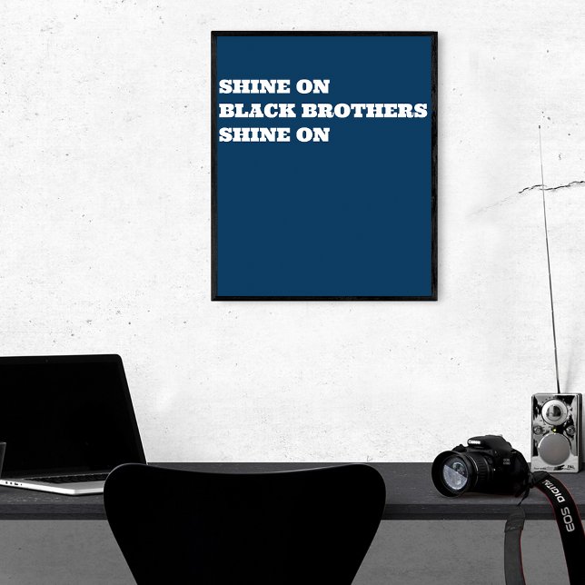 Afroamerikansk (svart) motiverande  poster (Shine On - Blue)