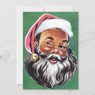 Afroamerikansk Svart Tomte Jul Julkort