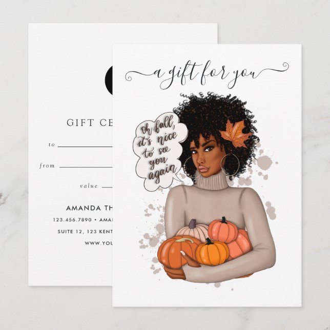Afroamerikansk Thanksgiving-presentcertifikat (Fram/baksida)