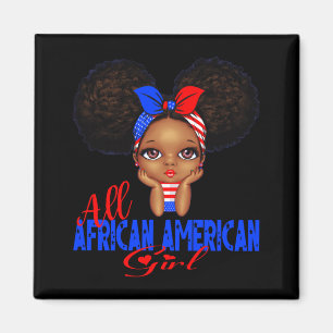 Afroamerikansk tjej rolig självständighet 4e juli magnet