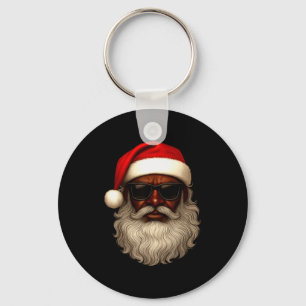 Afroamerikansk tomte jul pyjamas cool svart nyckelring