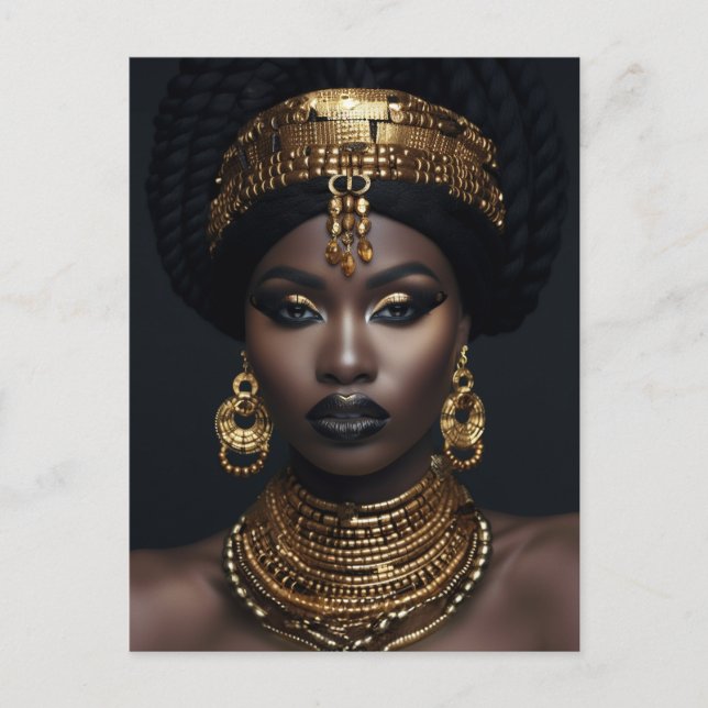 Afroamerikansk väggkonst, svart kvinnlig konst vykort (Framsida)