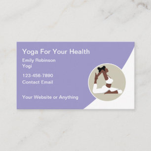 Afroamerikansk yogainstruktör visitkort