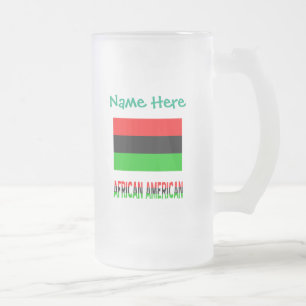 Afroamerikanska diasporans flagga Grön Personlig Frostat Ölglas