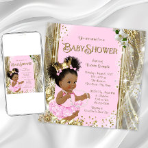 Afroamerikanska prinsessbabybjudningar