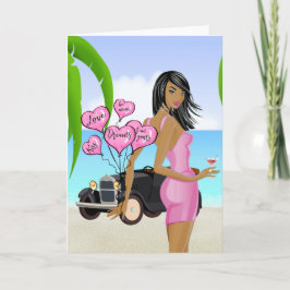 Afroamerikanskt Alla hjärtans dag-kort Kort