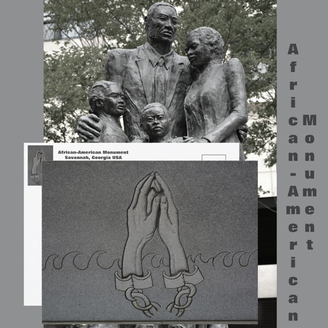 Afroamerikanskt monument Savannah Georgia Vykort (Skapare uppladdad)