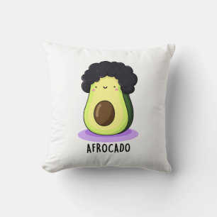 Afrocado Funny Avocado med Afro Pun Kudde
