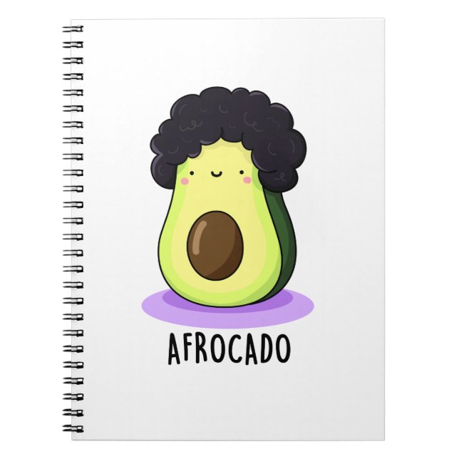 Afrocado Rolig Avokado Med Afro Puns  Anteckningsbok (Framsidan)
