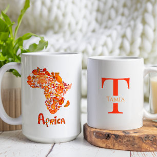 Afrocentric African Continent med Anpassningsbar M Kaffemugg