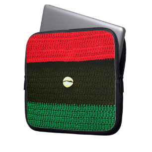 Afrocentric Artisan Crochet Print Electronics Bag Laptop Fodral