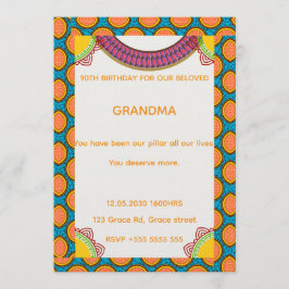 Afrocentric Birthday Invitation | Ankara Pattern  Inbjudningar