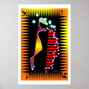 Afrocentric Färg Stänk Poster