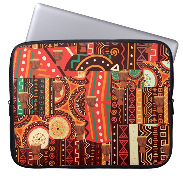 Afrocentric Kente Jigszle Puzzle Laptop Fodral (Framsidan)