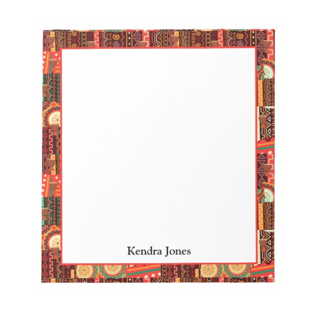 Afrocentric Kente Tribal Mönster Anteckningsblock (Framsida)