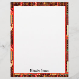 Afrocentric Kente Tribal Mönster Anteckningsblock Brevhuvud