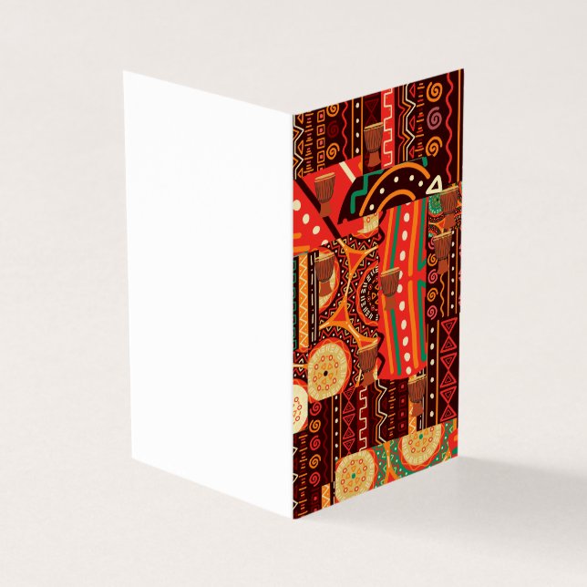 Afrocentric Kente Tribal Mönster Card Kort (Utsida)