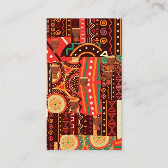 Afrocentric Kente Tribal Mönster Card Visitkort (Framsida)