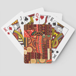 Afrocentric Kente Tribal Mönster Casinokort