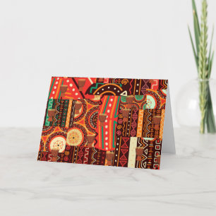 Afrocentric Kente Tribal Mönster Inbjudan