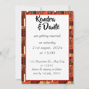 Afrocentric Kente Tribal Mönster Inbjudningar