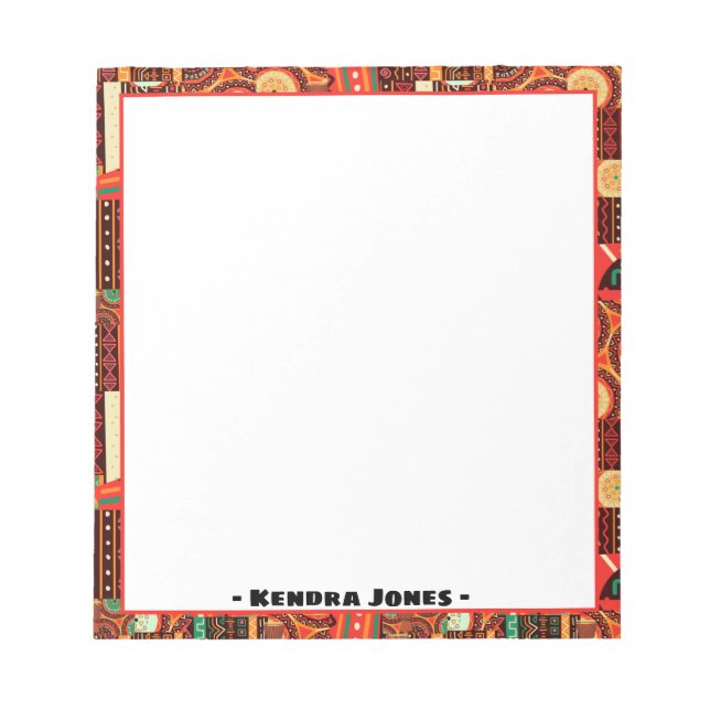 Afrocentric Kente Tribal Mönster Notes Anteckningsblock (Framsida)