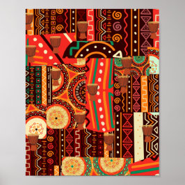 Afrocentric Kente Tribal Mönster Poster