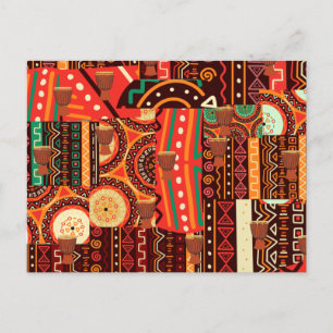 Afrocentric Kente Tribal Mönster Vykort