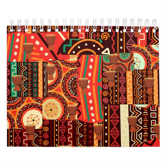 Afrocentric Kente Tribal Pattern  Kalender (Omslag)