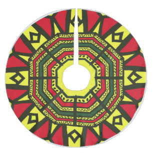 Afrocentric Mandala Julgransmatta Borstad Polyester