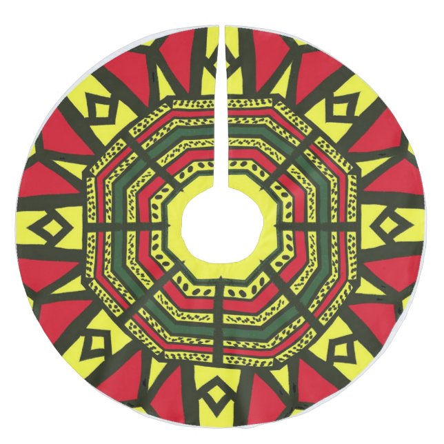 Afrocentric Mandala Julgransmatta Borstad Polyester (Framsidan)