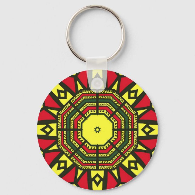 Afrocentric Mandala Nyckelring (Framsida)