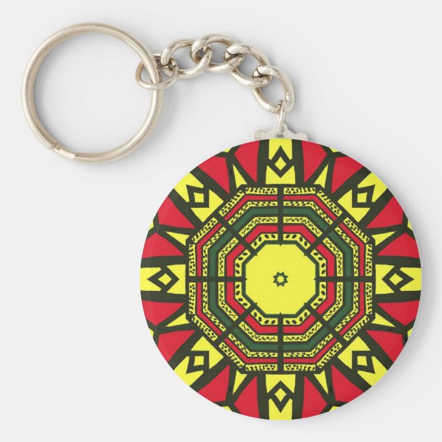 Afrocentric Mandala Nyckelring (Framsidan)
