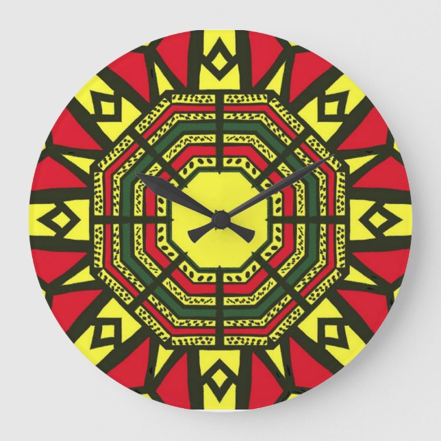 Afrocentric Mandala Stor Klocka (Framsida)