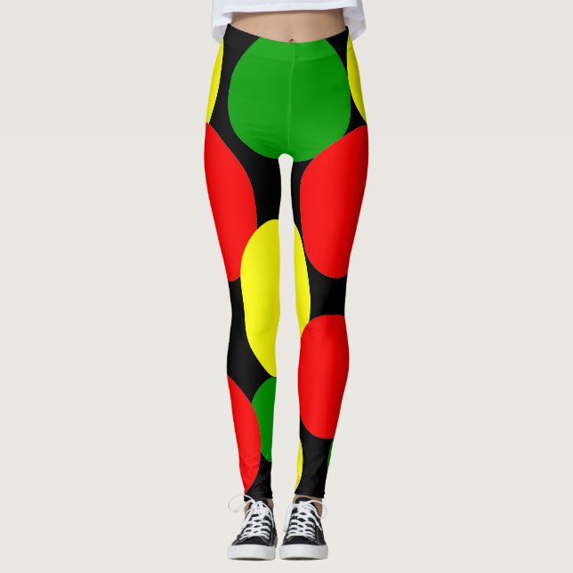 Afrocentric Polka dots Leggings (Framsida)