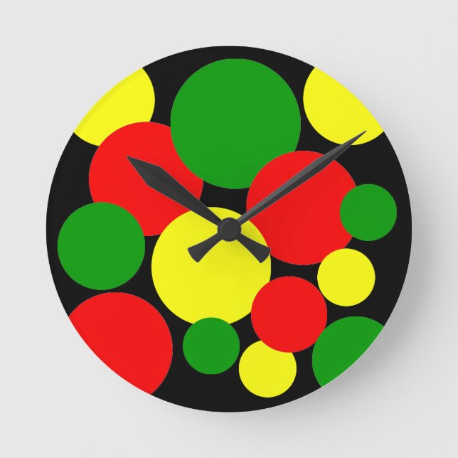Afrocentric Polka dots  Rund Klocka (Framsida)